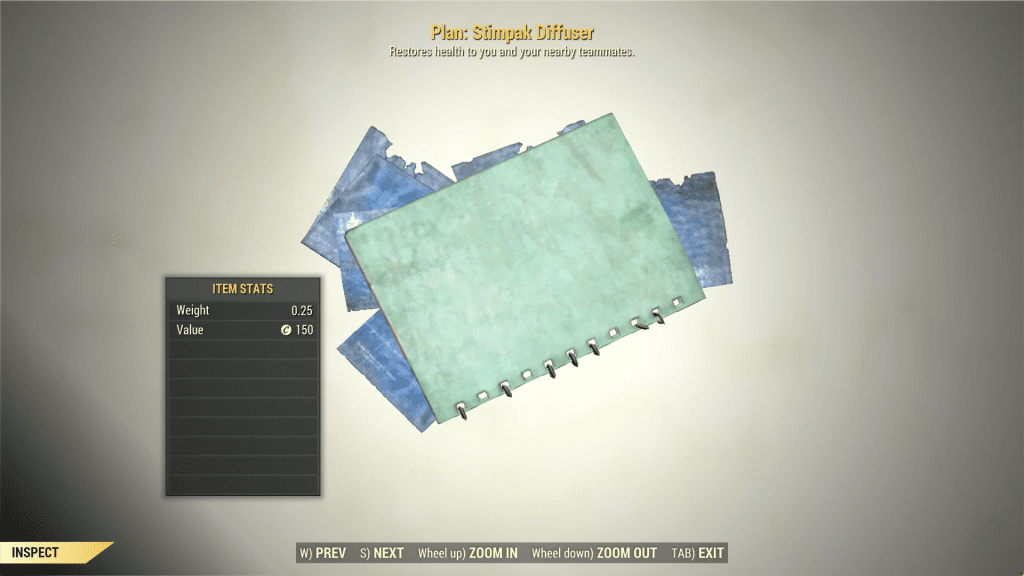 STIMPAK DIFFUSER Recipe Chem Plan Fallout 76 (PC) - Buy Fallout 76 ...