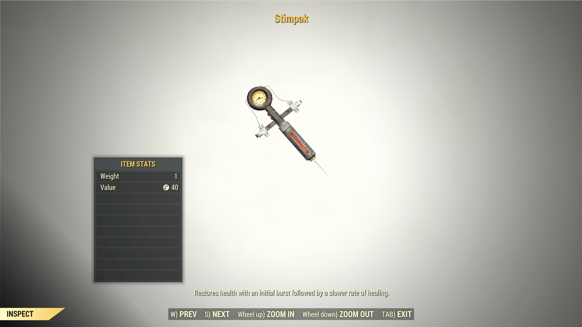 Screenshot of a Fallout 76 item for PC & Steam players, showing the stats.