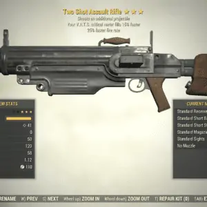 Screenshot of a Fallout 76 item for PC & Steam players, showing the stats.