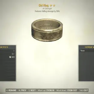 Screenshot of a Fallout 76 item for PC & Steam players, showing the stats.