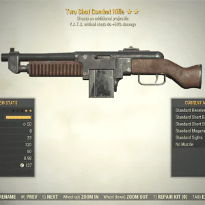 Screenshot of a Fallout 76 item for PC & Steam players, showing the stats.