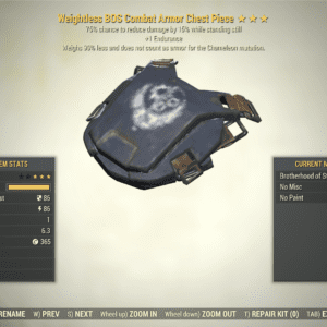 Screenshot of a Fallout 76 item for PC & Steam players, showing the stats.