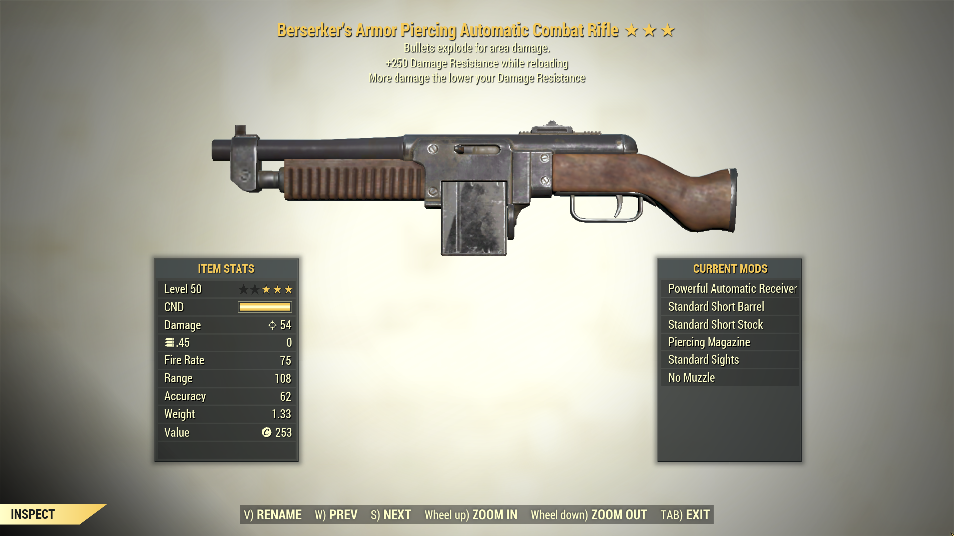 3* Berserker's COMBAT RIFLE Explosive [+250DR] Fallout 76 (PC) - Buy ...