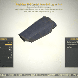 Screenshot of a Fallout 76 item for PC & Steam players, showing the stats.