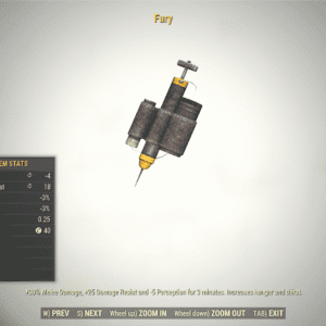 Screenshot of a Fallout 76 item for PC & Steam players, showing the stats.
