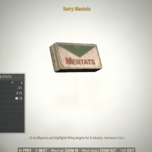 Screenshot of a Fallout 76 item for PC & Steam players, showing the stats.