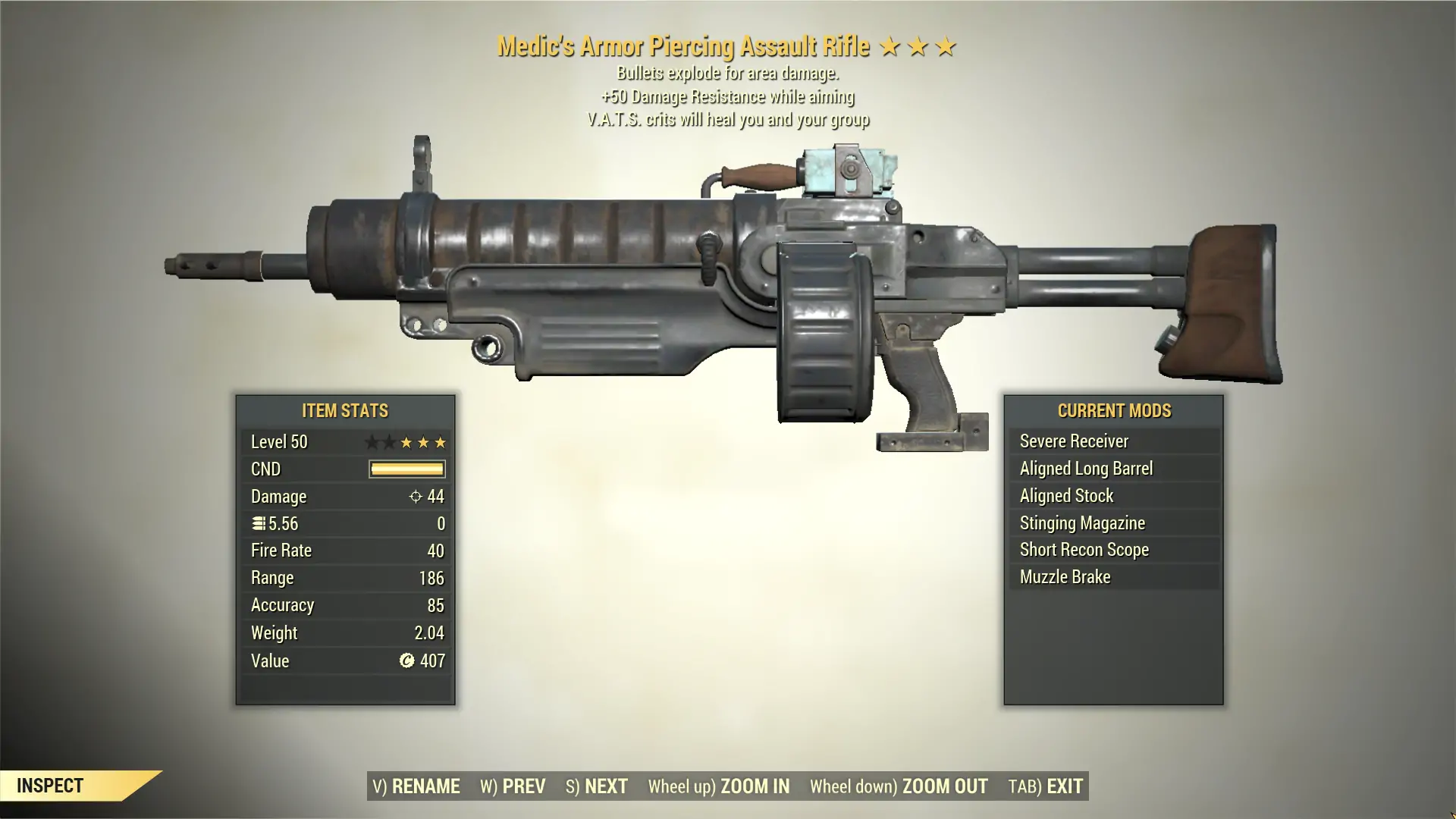 3* Medic's ASSAULT RIFLE Explosive [+50DR] Fallout 76 (PC) - Buy ...