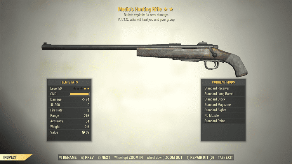2* Medic's HUNTING RIFLE Explosive Fallout 76 (PC) - Buy Fallout 76 ...