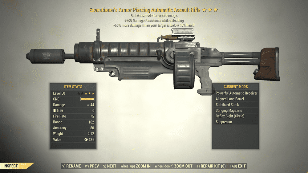 3* Executioner's ASSAULT RIFLE Explosive [+250DR] Fallout 76 (PC) - Buy ...