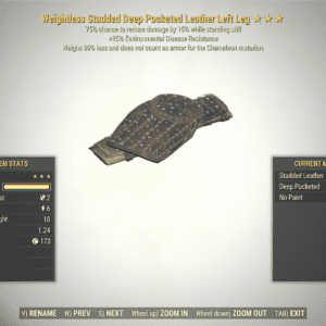 Screenshot of a Fallout 76 item for PC & Steam players, showing the stats.