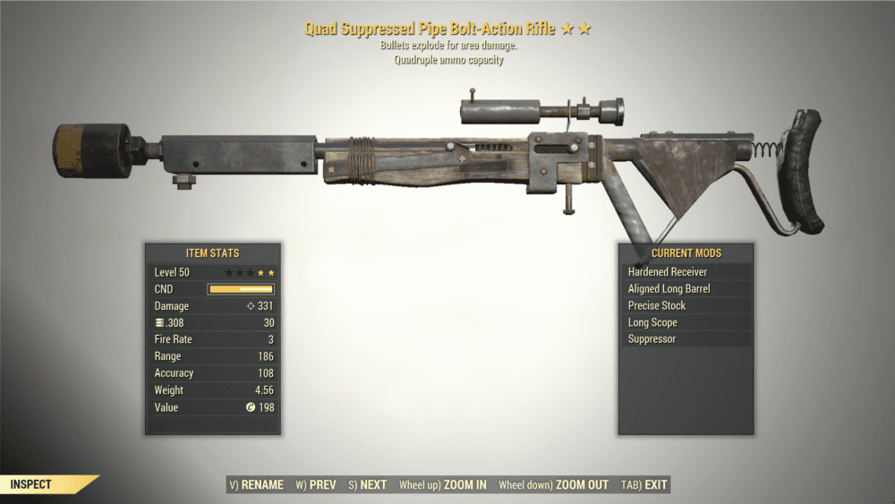 2* Quad PIPE BOLT-ACTION RIFLE Explosive Fallout 76 (PC) - Buy Fallout ...