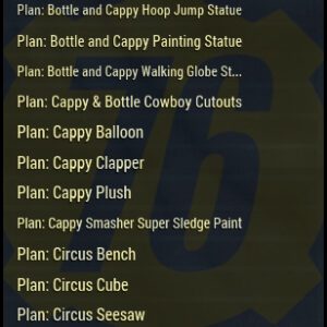 Screenshot for the Nuka World Tour event reward plans package for Fallout 76 PC players.