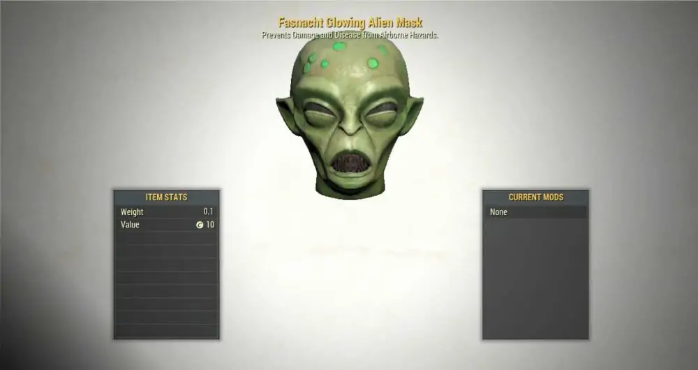 Glowing Alien Mask Fallout 76 PC